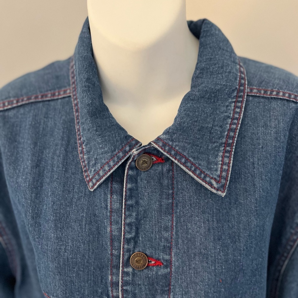 Democracy Buttondown Denim Jacket Sz. L - Picture 9 of 11